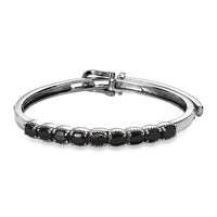 African Amethyst Bangle Bracelet in Stainless Steel (6.50 In) 3.60 ctw