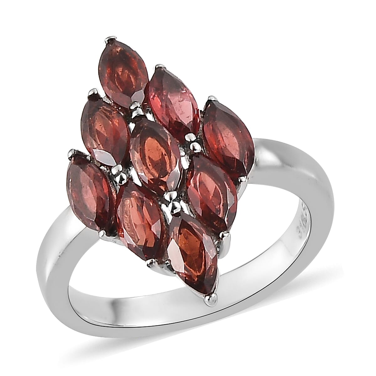 Amethyst Cluster Ring in Stainless Steel 1.85 ctw