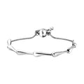 Karis Raindrop Link Bolo Bracelet in Platinum Bond and Stainless Steel - Sticky add to cart bar
