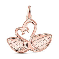 14K RG Ove Sterling Silver Rainbow Swan Pendant