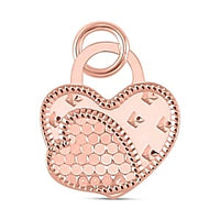 14K RG Ove Sterling Silver Rainbow Heart Pendant