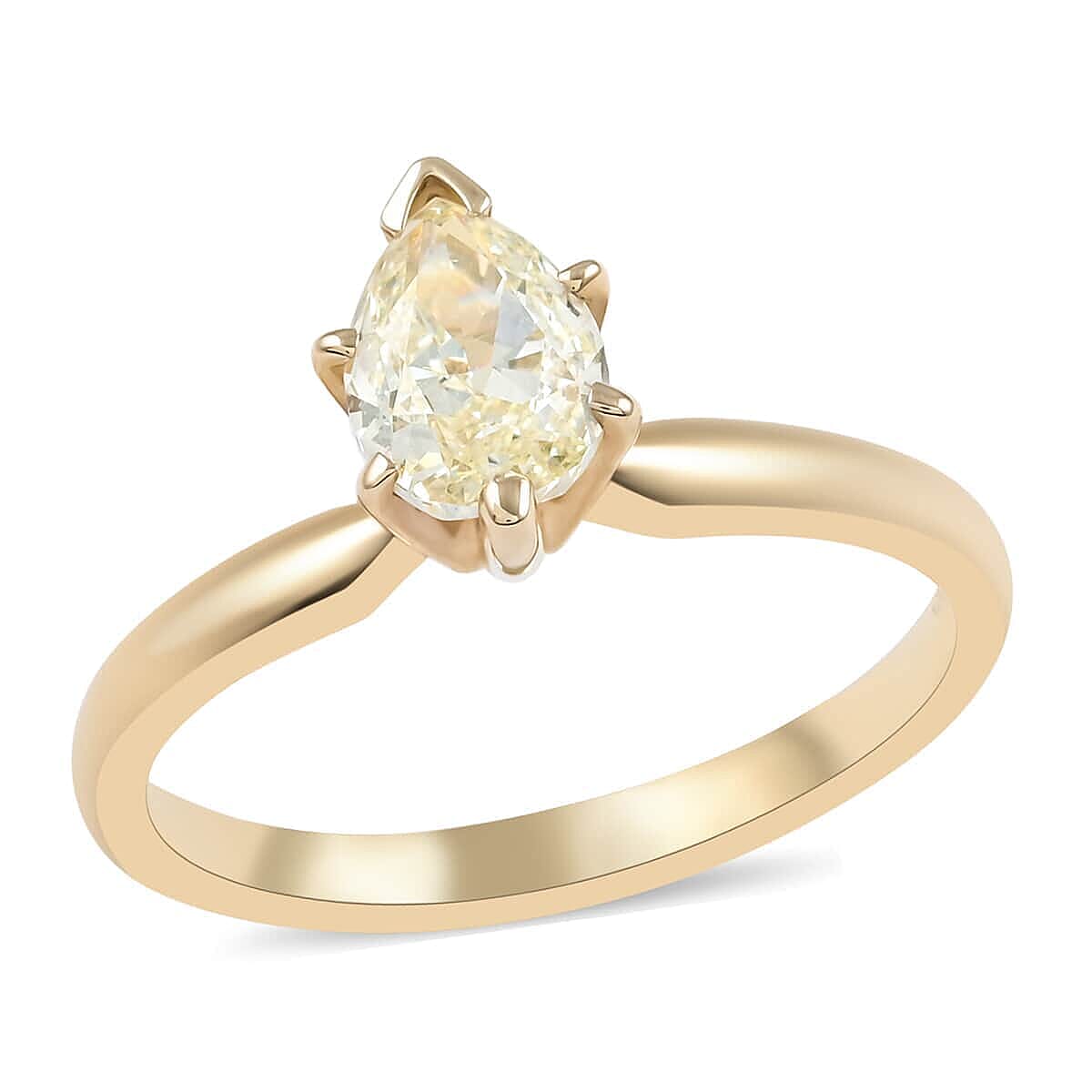 14K Yellow Gold G-H I2-I3 Diamond Solitaire Ring (Size 7.0) 2.85 Grams 0.75 ctw