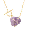 Amethyst Necklace (18 Inches) in Goldtone 115.00 ctw - Sticky add to cart bar