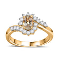 AAA Turkizite, Moissanite Ring in 18K Vermeil YG Over Sterling Silver (Size 10.0) 0.90 ctw - Sticky add to cart bar