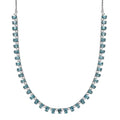 D'Joy Premium Betroka Blue Apatite and Moissanite Ocean Drop Necklace 18-20 Inches in Rhodium Over Sterling Silver 11.60 ctw - Sticky add to cart bar