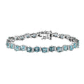 Epic Deal Premium Batroke Blue Apatite, Moissanite Bracelet in Rhodium Over Sterling Silver (6.50 In) 11.00 ctw - Sticky add to cart bar