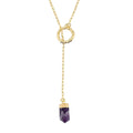 Amethyst Necklace (18 Inches) in Goldtone 8.00 ctw - Sticky add to cart bar