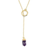 Amethyst Necklace (18 Inches) in Goldtone 8.00 ctw