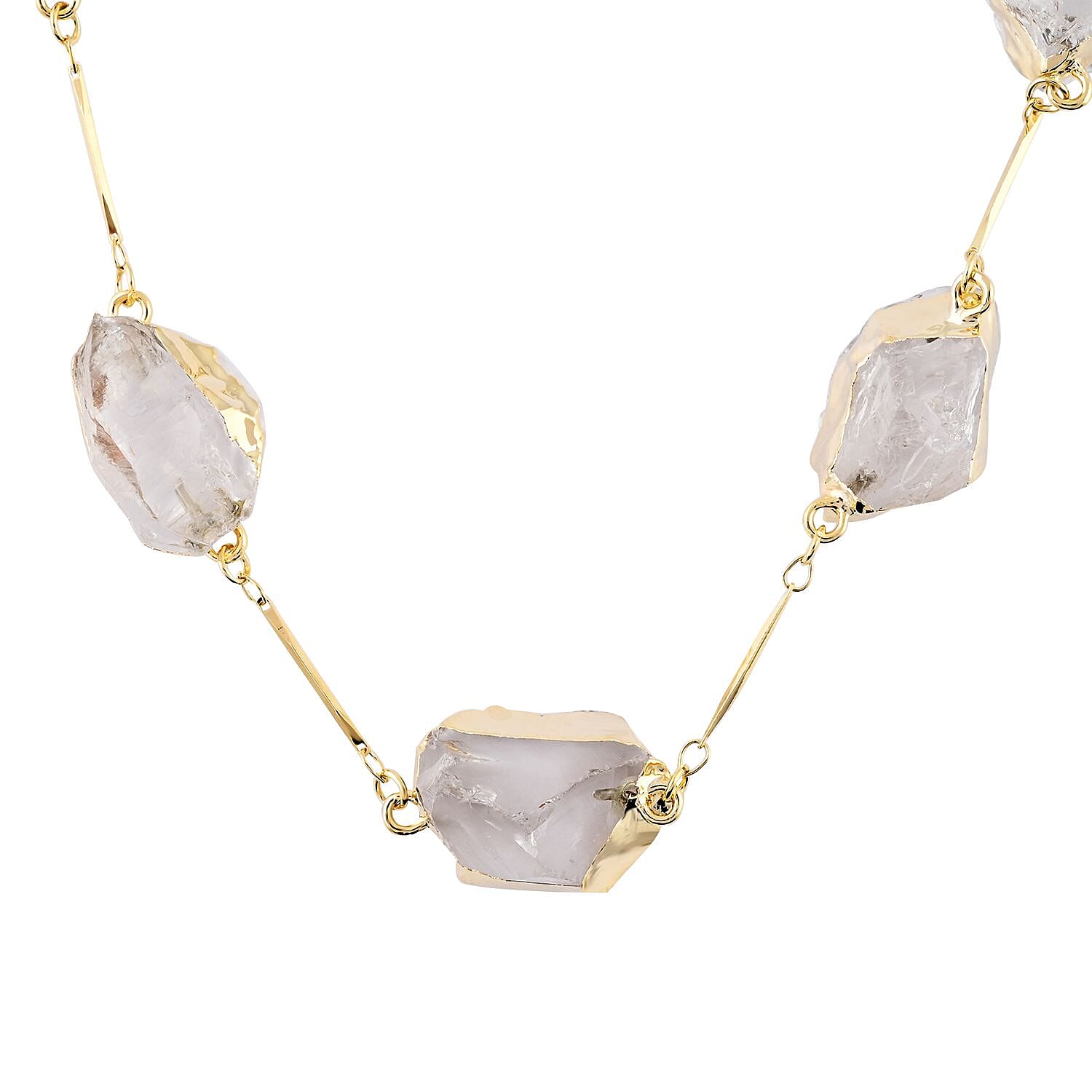 Crystal Necklace (22 Inches) in Goldtone