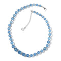 Aquamarine Beaded Necklace 18-20 Inches in Rhodium Over Sterling Silver 185.00 ctw - Sticky add to cart bar