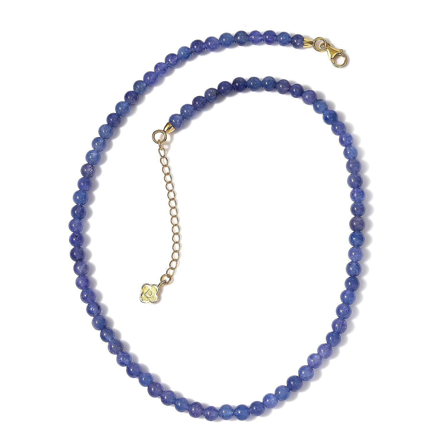 D'Joy Tanzanite Beaded Necklace 18-20 Inches in Vermeil Yellow Gold Over Sterling Silver 128.00 ctw