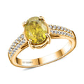 Certified & Appraised Luxoro 14K Yellow Gold AAA Sphene, Diamond (G-H, I2) (0.24 cts) Ring (Size 6.0) 1.75 ctw - Sticky add to cart bar