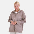 Tamsy Black Faux Suede Button-Up Shacket with Pockets - S - Sticky add to cart bar
