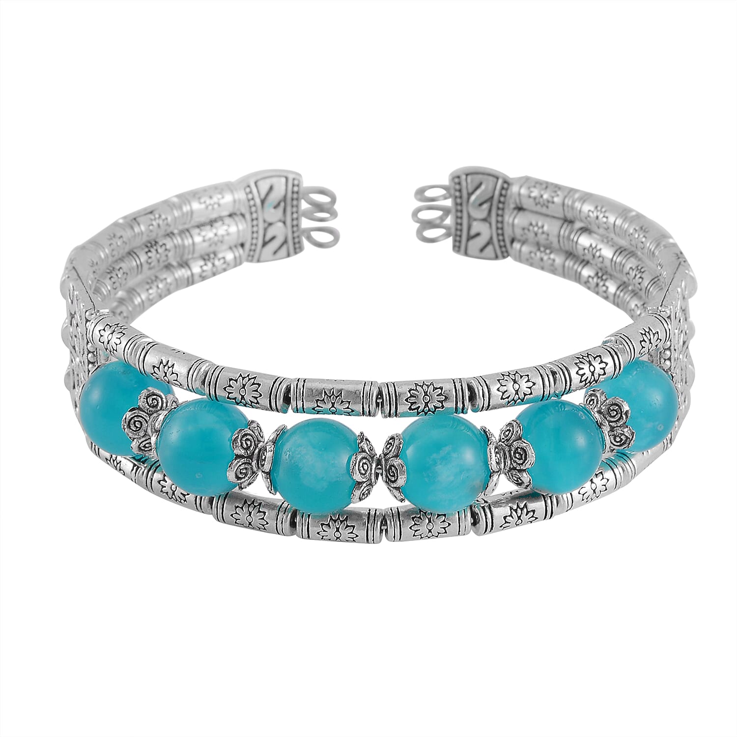 TLV Amazonite Cuff Bracelet in Silvertone (7.00 In) 70.00 ctw