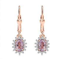 Premium Martha Rocha Kunzite and Moissanite Sunburst Earrings in Vermeil Rose Gold Over Sterling Silver 1.70 ctw