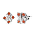Simulated Orange Diamond Earrings in Sterling Silver - Sticky add to cart bar