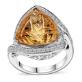 African Amethyst, White Zircon Ring in Platinum Over Sterling Silver (Size 11.0) 9.65 ctw - Sticky add to cart bar