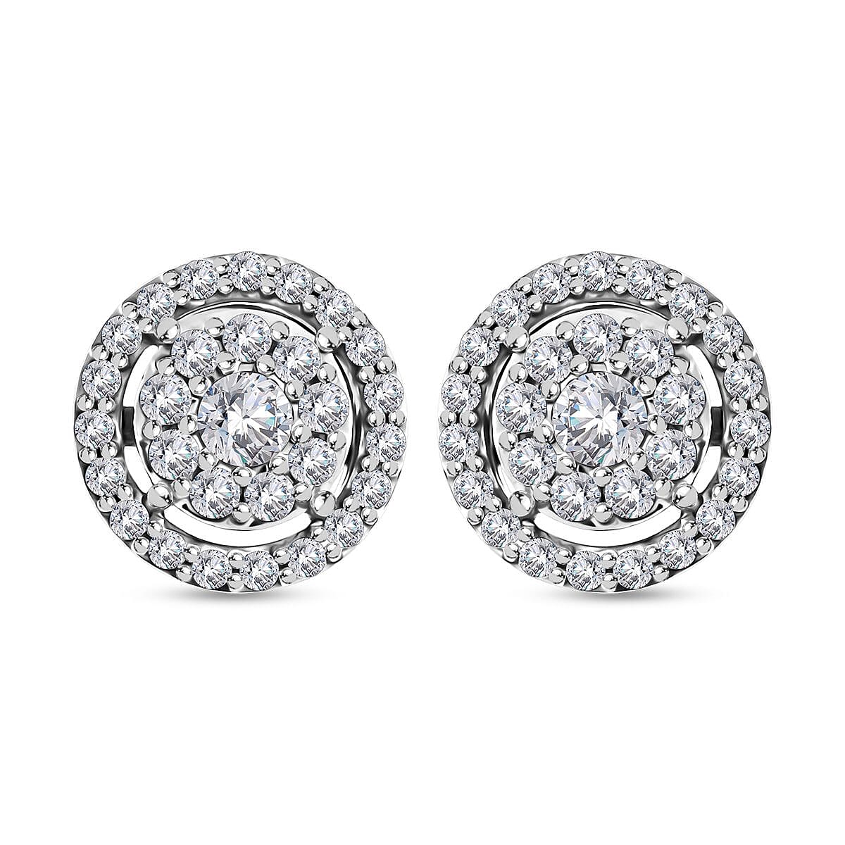 JCK Vegas Deal 10K White Gold Luxuriant Lab Grown Diamond Earrings 0.75 ctw