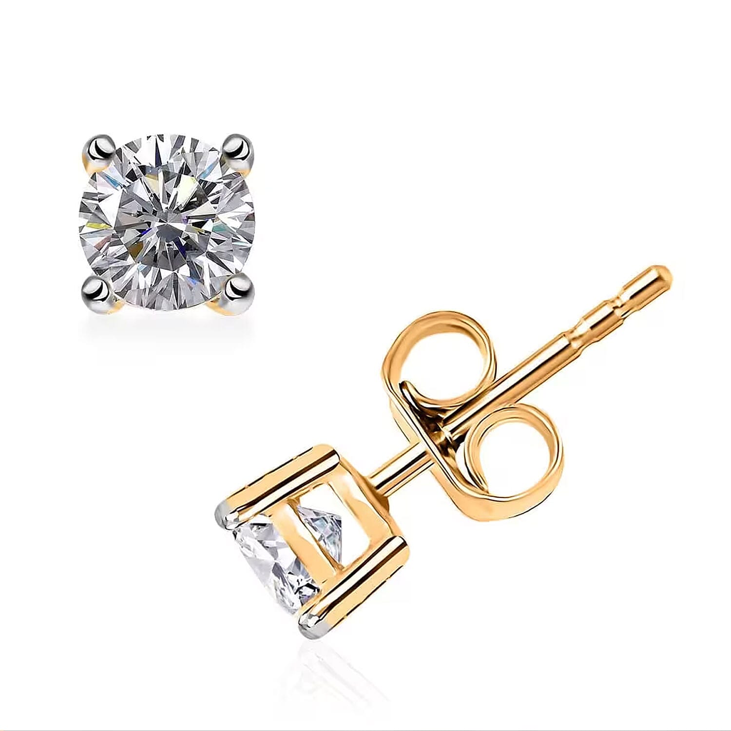 JCK Vegas Deal 14K White Gold Luxuriant Lab Grown Diamond Stud Earrings 1.00 ctw