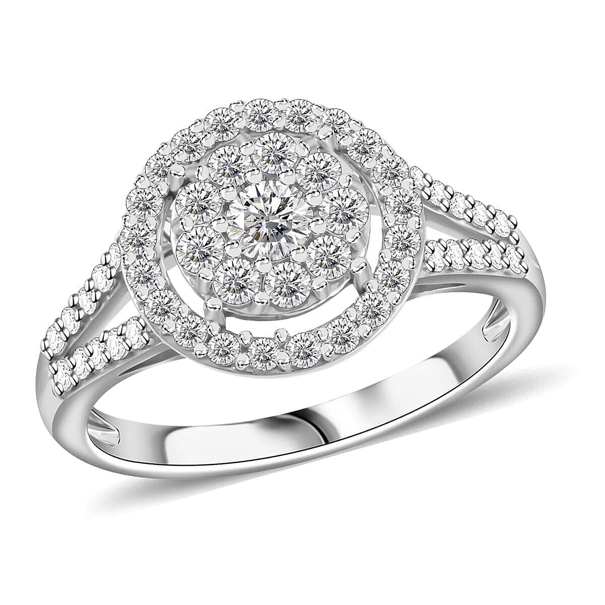 10K White Gold Diamond Ring (Size 10.0) 0.75 ctw