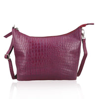 Croco Embossed Genuine Leather  Sling/Crossbody bag  Measurement- Top Length- 9.5'' Bottom Length- 8.5'' Height-6'' Bottom width- 2'' Color- Black