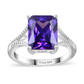 Simulated Blue Diamond Solitaire Ring in Sterling Silver 5.35 ctw - Sticky add to cart bar