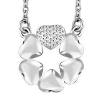 D'Joy Sterling Silver and Stainless Steel Chain Heart Necklace 18 Inches