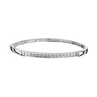 White Diamond Bangle in Goldtone (Size 7.5)