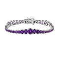 GP African Amethyst Bracelet in Rhodium Over Sterling Silver (6.50 In) 9.80 ctw - Sticky add to cart bar