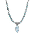 Larimar Necklace 18-20 Inches in Black Oxidized Sterling Silver 72.50 ctw - Sticky add to cart bar