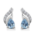 Santa Maria Aquamarine and White Zircon Leaf Earrings - Sticky add to cart bar