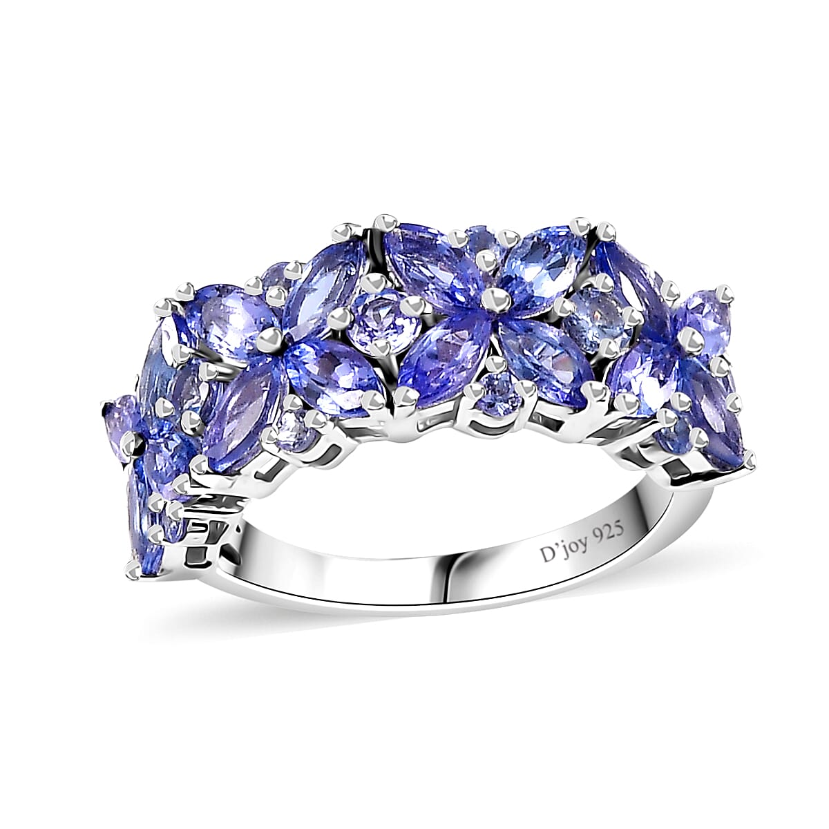 Tanzanite Ring in Rhodium Over Sterling Silver 2.75 ctw