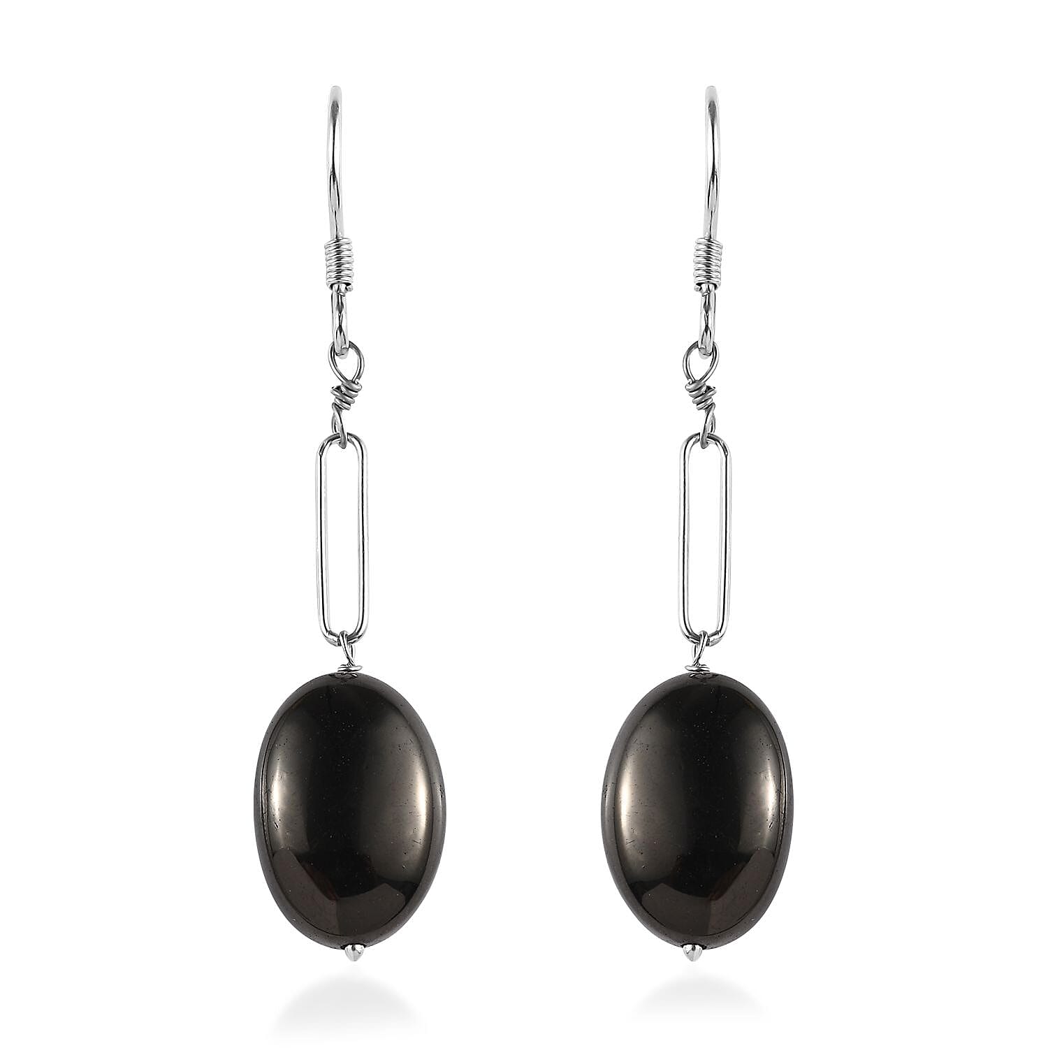 TLV Elite Shungite Earrings in Rhodium Over Sterling Silver 15.00 ctw