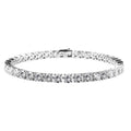 Moissanite (Rnd 5 mm) Tennis Bracelet in Platinum Over Sterling Silver (6.50 In) 14.10 ctw - Sticky add to cart bar