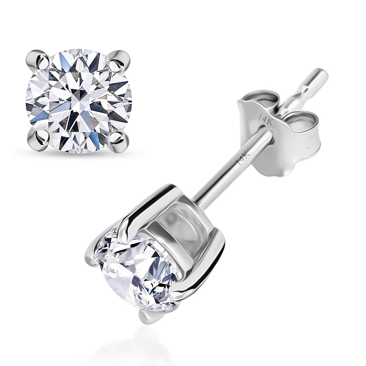 14K White Gold Luxuriant Lab Grown Diamond Earrings 2.00 ctw