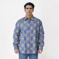 Tamsy , 100% Cotton Navy Plaid Printed Mens Shirt  , Colour - Navy, Size-S , Length- 29 Inc And Chest- 24 - Sticky add to cart bar