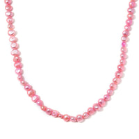 Pink Freshwater Pearl Necklace (20 Inches) in Silvertone