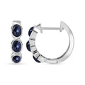Blue Star Sapphire (DF) Hoop Earrings in Platinum Over Sterling Silver 5.10 ctw - Sticky add to cart bar