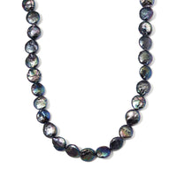 Peacock Freshwater Pearl Necklace 20 Inches in Silvertone