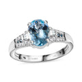 Luxoro 14K White Gold AAA Santa Maria Aquamarine, I2 Venice Blue and White Diamond Ring (Size 9.0) 1.65 ctw - Sticky add to cart bar