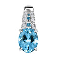 Luxoro 14K White Gold AAA Santa Maria Aquamarine and I2 Venice Blue and White Diamond Sea Hues Pendant 1.60 ctw - Sticky add to cart bar