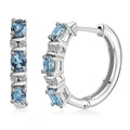 Santa Maria Aquamarine and White Zircon Sea Wave Earrings in Rhodium Over Sterling Silver 1.20 ctw - Sticky add to cart bar