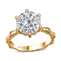 Brazilian Petalite and White Zircon Ring in 18K Vermeil Yellow Gold Over Sterling Silver (Size 10.0) 3.40 ctw