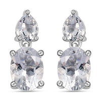 Brazilian Petalite Celebrity Earrings in Rhodium Over Sterling Silver 2.35 ctw