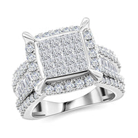 10K White Gold Diamond (G - SI2) Ring 6.20 Grams 2.00 ctw