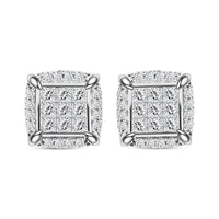 10K White Gold Diamond I2-I3 Earrings 1.00 ctw