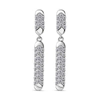 Moissanite Fancy 1.32 ctw Earrings in Rhodium Over Sterling Silver
