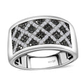 GP Royal Art Deco Collection Black Diamond (IR), Diamond Men's Ring in Rhodium Over Sterling Silver (Size 10.0) 0.75 ctw - Sticky add to cart bar