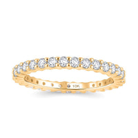 Moissanite 0.90 ctw Band Ring in 10K Yellow Gold (Size 7.0)