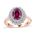 Certified & Appraised Luxoro 10K Rose Gold AAA Radiant Ember Garnet, Diamond (G-H, I2) (0.49 cts) Floral Ring Floral (Size 10.0) (4.10 g) 3.29 ctw - Sticky add to cart bar